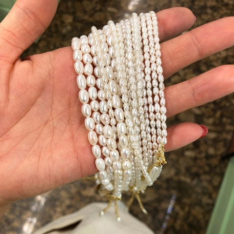 Freshwater Rice Freshwater Pearl Necklace 925 Sterling Silver French Minimalist Luxury Clavicle Chain Jewelry For Women