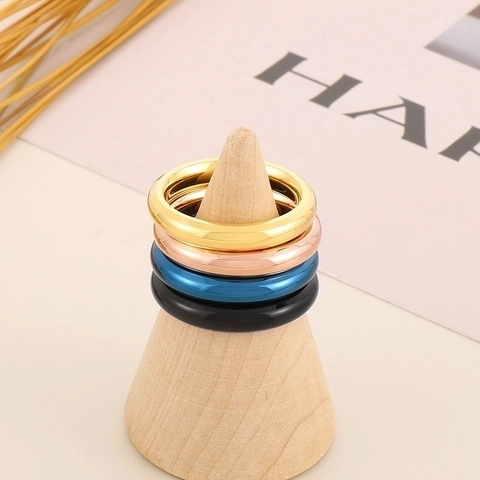 Minimalistischer Edelstahl Ring Poliert Glatte Oberfläche Mode Schmuck Für Damen Und Herren
