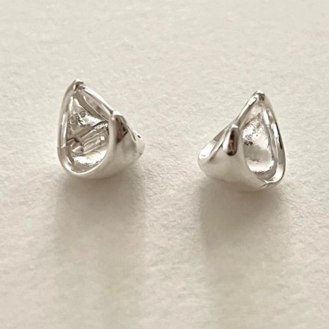 Minimalist 925 Sterling Silver Geometric Stud Earrings Irregular Triangle Liquid Metal Style Ear Hoops Gold Silver Earrings For Women