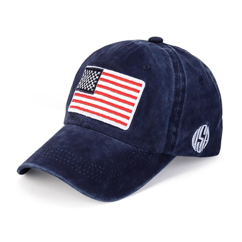 Cappello Da Baseball In Cotone Lavato Vintage Ricamo Bandiera USA Patch Regolabile Retro Dad Hat Cappello Da Sole