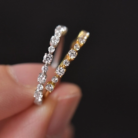 Eleganter 925 Sterlingsilber Eternity Ring Für Damen Mit Funkelndem Strass Eingelegtem Dünnem Stapelbarem Band Mode Schmuck