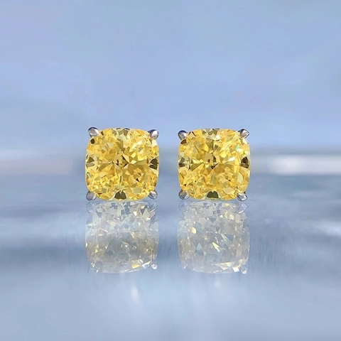 Edelstein Ohrstecker Im Kissenschliff Mit 925 Sterling Silber Stecker Mode Minimalistische Schmuck Für Damen
