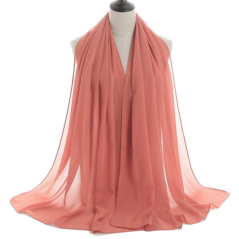 Women Long Scarf Hijab Solid Color Crinkled Chiffon Shawl With Artificial Pearls Rhinestones Elegant Muslim Headscarf