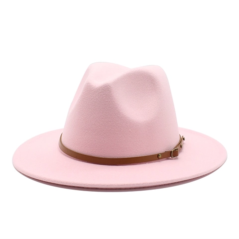 Classic Fedora Hat Wool Felt Wide Brim With Leather Belt Buckle Vintage Retro British Style For Men Women Fashion Accessory