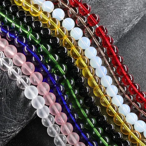 Round Glass Crystal Loose Beads For DIY Jewelry Making Polished Smooth Colorful Handcrafted Accessory
