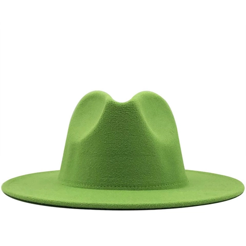 Fedora Hat Classic Wide Brim Wool Felt Jazz Cap Solid Color Pinched Crown Fashion Unisex Party Accessory