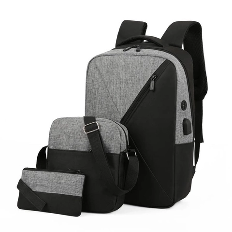 Professional Business Laptop Backpack Crossbody Bag And Clutch Oxford Cloth USB Charging Port Travel Commute