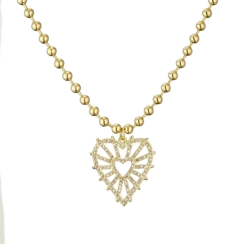 Halskette Mit Hohl Herzanhänger Kupfer Zirkonia Romantisch Süß Schmuck Geschenk Für Frauen