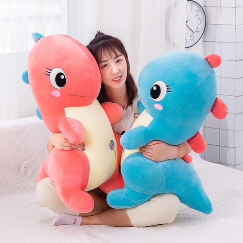 Standing Dinosaur Plush Toy Soft Stretch Velvet Down Cotton Filling Candy Embroidery Cute Animal Hugging Pillow Kids Gift
