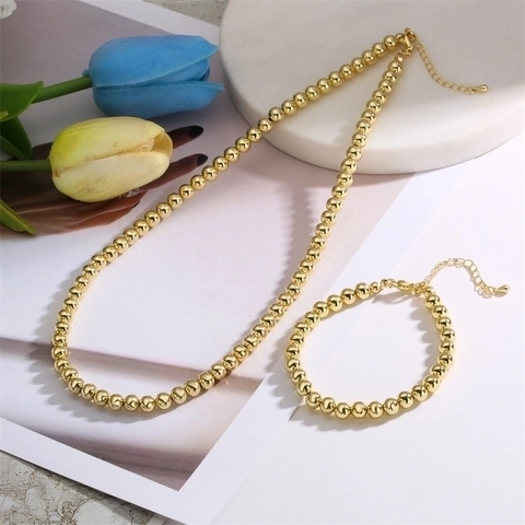 Collana E Bracciale In Rame Perline Perla Artificial Bianca Zircone Catena Di Estensione Regolabile Minimalista Elegante Per Donne