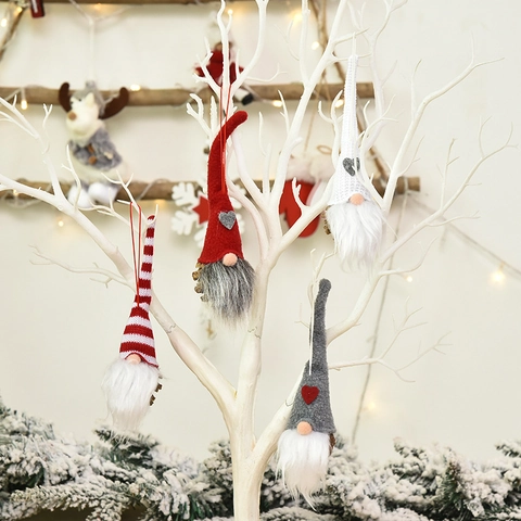 Ornamenti Gnomo Di Natale In Maglia Pelliccia Sintetica Ciondoli Tomte Con Motivo A Cuore Pigna Per Decorazioni Albero Festa Festiva