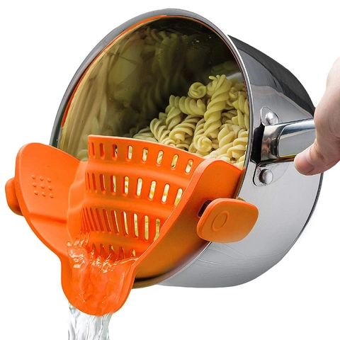 Colino Laterale Per Pentola In Silicone Con Clip In Acciaio Inossidabile Resistente Al Calore Flessibile Universale Filtro