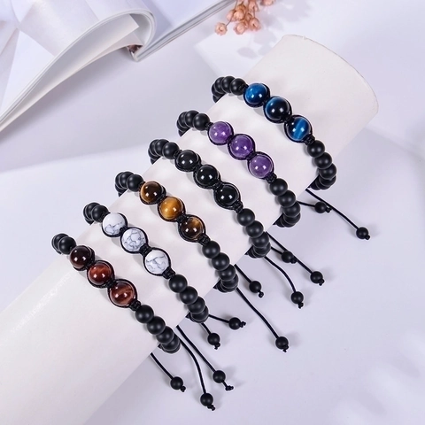 Collana E Bracciale In Perle Di Pietra Naturale Ametista Occhio Di Tigre Gioielli In Corda Intrecciata Regolabili Fatti A Mano Unisex