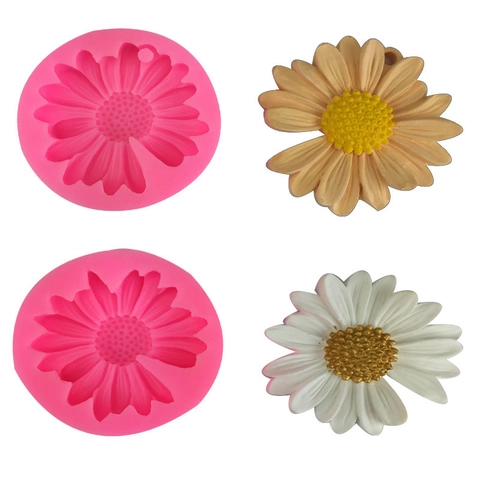 Gänseblümchen Silikonform 3D Blumen Epoxidharz Gießform DIY Schmuckherstellung Für Kuchen Schokoladen Dekoration Ton