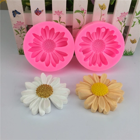 Gänseblümchen Silikonform 3D Blumen Epoxidharz Gießform DIY Schmuckherstellung Für Kuchen Schokoladen Dekoration Ton