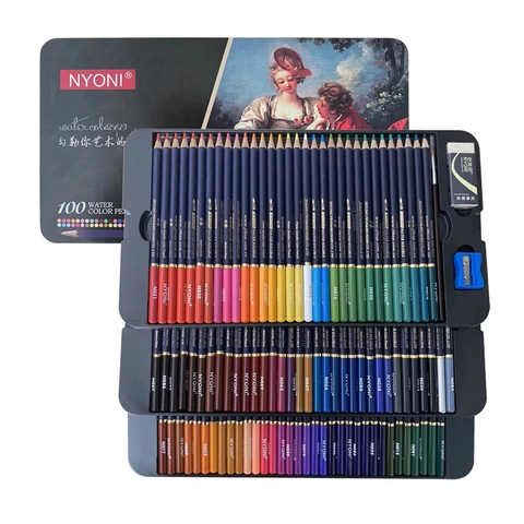 Lápices De Colores Acuarelables Profesionales De Madera Pintura Artística Suministros Escolares Dibujo Caja De Metal