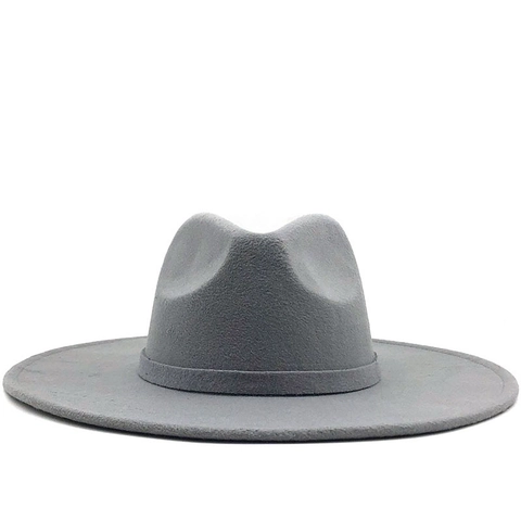Wide Brim Fedora Hat Vintage Wool Felt Jazz Style Autumn Winter Panama Cap For Men And Women