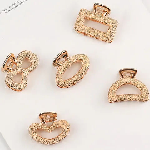 Vintage Legering Metalen Haarklem Geometrische Roos Bloem Reliëf Hol Haai Clip Mode Minimalistische Dames Accessoire
