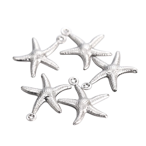 Starfish Charms Pendants Stainless Steel Gold Plated Hollow Textured For DIY Necklace Bracelet Jewelry Making