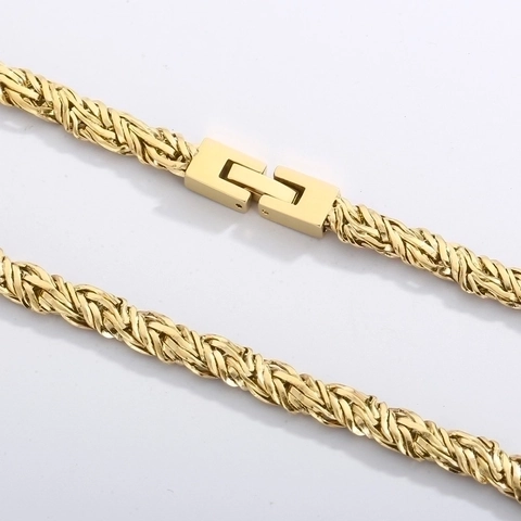 Collar De Cadena De Cuerda De Acero Inoxidable Para Hombre Hip Hop Punk Trenzado Retorcido Joyería De Moda Urbana
