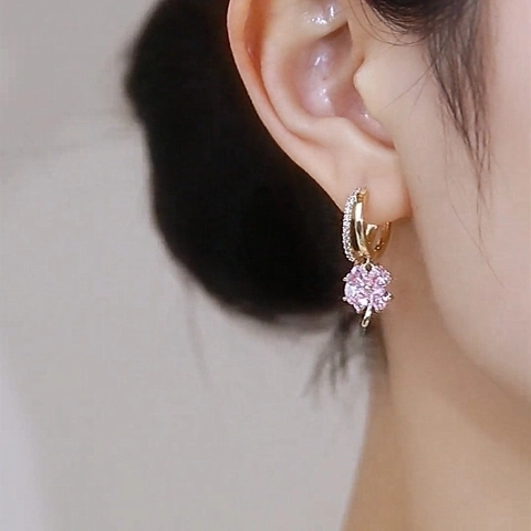 Four Leaf Clover Crystal Artificial Pearl Earrings Fashion Alloy Rhinestone Flower Heart Shape Dangle Drop Elegant For Women
