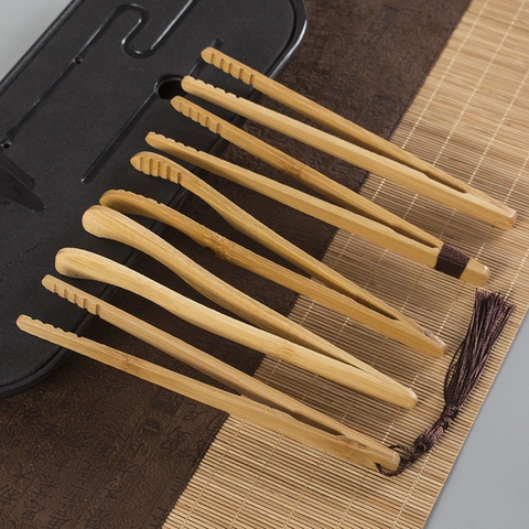 Pinze Per Tè In Legno Di Bambù E Acciaio Inossidabile Accessori Per La Cerimonia Del Tè Cinese Kung Fu Pinzette Per Tazze Antiscottatura
