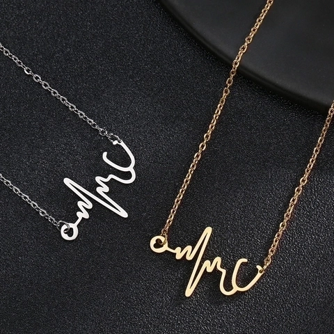 Roestvrijstalen Stethoscoop Hartslag EKG Ketting Voor Verpleegster Arts Medische Student Minimalistische Sieraden Gepolijste Harthanger