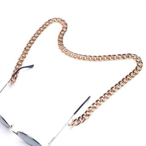 Fashion Thick Gold Eyewear Chain Anti-Slip Sunglasses Strap Alloy Link Decorative Holder For Glasses