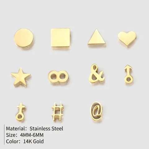 Dijes De Acero Inoxidable Colgantes Geométricos Corazón Estrella Símbolos Signos Para Accesorios De Joyería DIY Moda