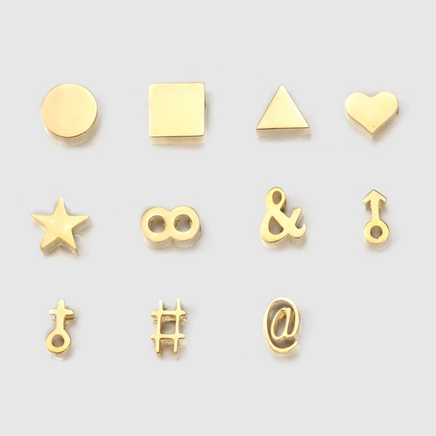 Stainless Steel DIY Jewelry Pendant Accessory Gold Plated Heart Star Geometric Infinity Symbol Charm For Necklace Bracelet Making