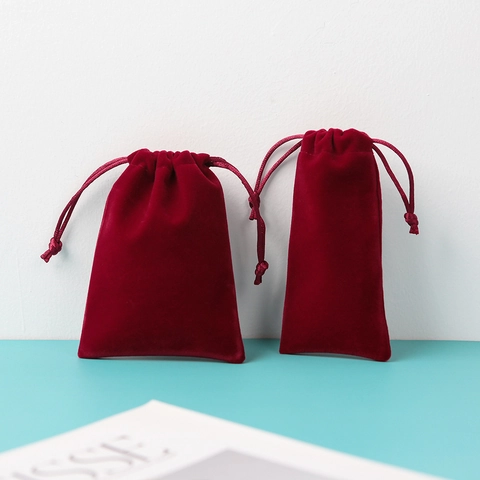Velvet Drawstring Bag For Jewelry Storage Gift Packaging Soft Flannelette Pouch Small Items Organizer Reusable Fabric Bag
