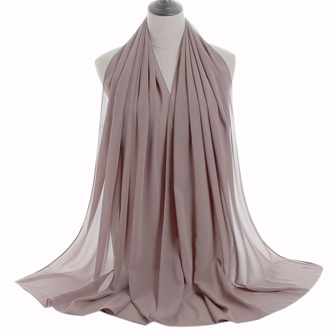 Écharpe Longue en Mousseline Unie pour Femmes Châle Léger et Respirant Foulard Hijab Accessoires Quotidiens de Mode