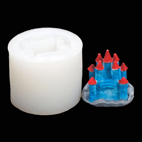 Castle Silicone Mold 3D Princess Architecture Fondant Cake Decoration Chocolate Baking Tool DIY Craft Ornament