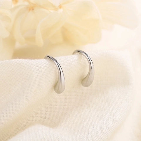 Pendientes de Gancho de Gota de Agua S925 Minimalistas para Mujer Cobre Con Poste de Plata de Ley 925 Regalo de Joyería