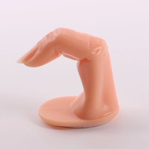 Nagel Oefenvinger Model Kunststof Manicure Training Tool Met Zelfklevende Basis Realistische Vleestoon Display Standaard