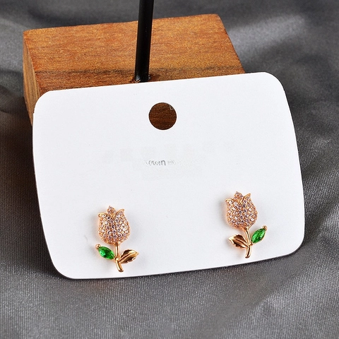 White Jewelry Earring Display Cards With Packaging Bags For Necklace Stud Earring S925 Silver Post Print