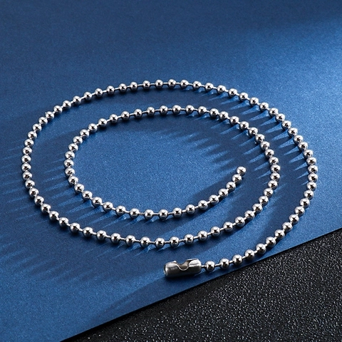 Collana Catena A Sfere In Acciaio Inossidabile Minimalista Maglia Lucida Accessorio Gioielli Di Base Per Uomini Donne Unisex Durevole