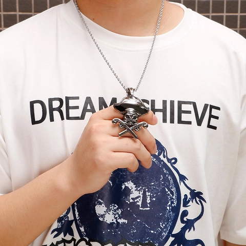 Collana Con Ciondolo In Acciaio Inossidabile Da Uomo Hip Hop Punk Guantone Da Boxe Angelo Pirata Teschio Chiave Gioielli