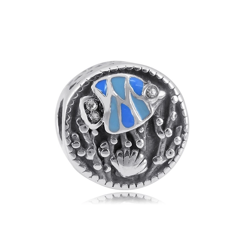 Stainless Steel DIY Charm Beads Heart Moon Star Flower Crown Enamel Rhinestone Pattern For Bracelet Necklace Jewelry Making Women