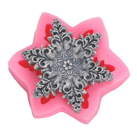 Snowflake Shape Silicone Mold Baroque Relief DIY Handmade Soap Candle Resin Crafting Tool