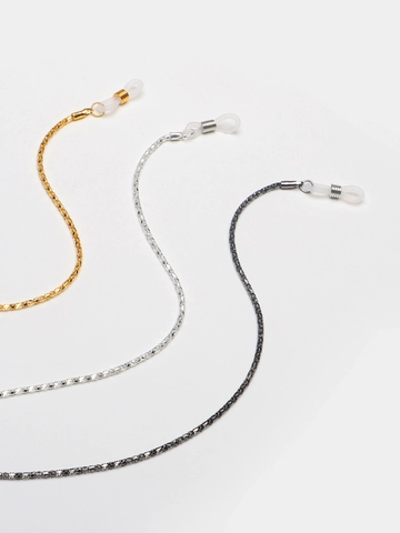 Anti-Slip Metal Eyewear Chains Retainers For Sunglasses Frames With Adjustable Silicone Loops Elegant Gold Silver Black