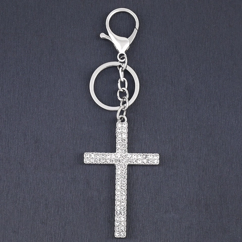Portachiavi A Croce Strass Lucidi Ciondolo In Lega Ciondolo Per Borsa Religiosa Gioielli In Stile Occidentale