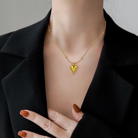Minimalist Rectangular Bar Pendant Necklace Stainless Steel Gold Plated Snake Bone Chain With Metal Beads For Women