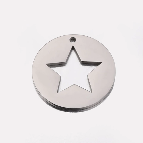 Dijes De Estrella Hueca Colgantes Acero Inoxidable 304 Redondo Geométrico DIY Fabricación De Joyas Collar Pulsera Accesorios Pulido Espejo