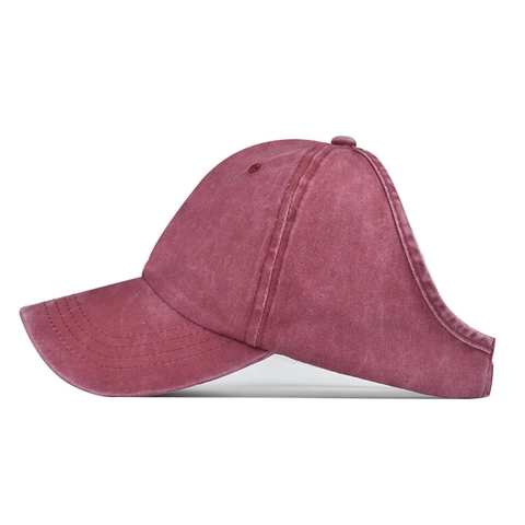 Cappello Da Baseball A Coda Di Cavallo In Cotone Lavato Vintage Distressed Protezione Regolabile Sport Donne