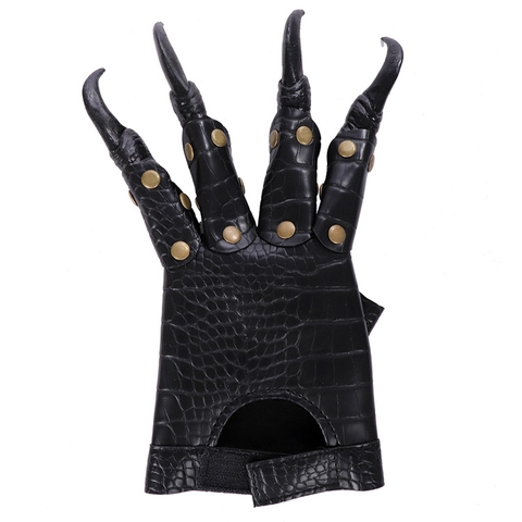 Drachenkrallen Handschuhe Krokodil PU Leder Gothic Monsterkrallen Mit Nieten Für Halloween Cosplay Kostüm Requisiten