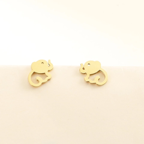 Collana E Orecchini A Lobo Elefante Cavo Acciaio Inossidabile Strass Mascotte Animale Gioielli Minimalisti Moda Donna