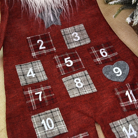 Calendario Dell'Avvento Di Natale Gnomo Tomte In Iuta Decorazione Da Appendere Conto Alla Rovescia Nordico Casa