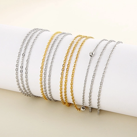 Collier Triple Épaisseur Minimaliste Acier Inoxydable Chaîne Multi Couches Accessoire De Mode Pour Hommes Et Femmes