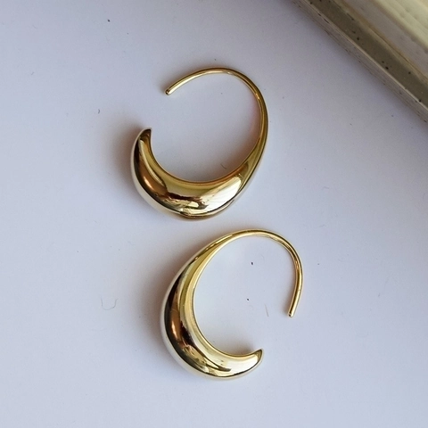Pendientes Minimalistas De Gota De Latón Chapado En Oro De 18K Acabado Pulido De Espejo Joyería Elegante Para Mujer Estilo Niche